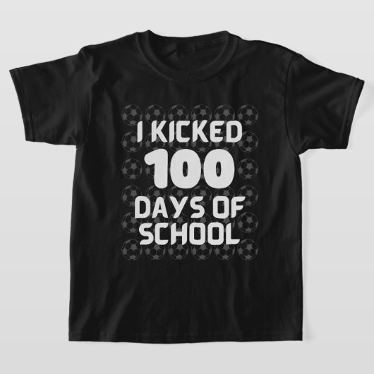 Ik heb 100 dagen op school voetbal geschopt t-shirt (Laagn)