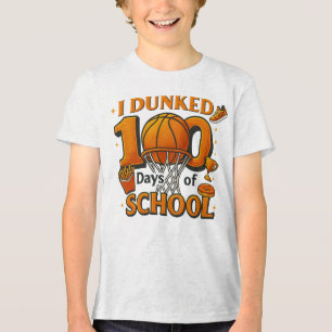 Ik heb 100 dagen school basketbalstudent gehaald Tri-Blend shirt