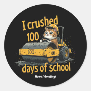 Ik heb 100 dagen school gekraakt Vier 100ste dag Ronde Sticker