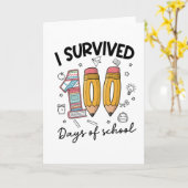 Ik heb 100 dagen school overleefd Cute 100 dagen  Kaart (Gele Bloem)