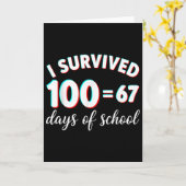 Ik heb 100 dagen school overleefd Funny 67 Meme Wi Kaart (Gele Bloem)