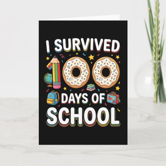 Ik heb 100 dagen school overleefd Funny Donut Lera Kaart (Voorkant)