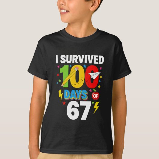 Ik heb 100 dagen school overleefd Funny Student T-shirt (Voorkant)