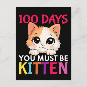 Ik heb 100 dagen school overleefd Grappige kat Feestdagenkaart