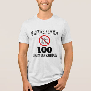 Ik heb 100 dagen school overleefd (niet 67) Grappi Tri-Blend Shirt