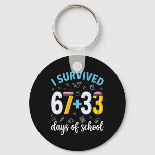 Ik heb 100 dagen school overleefd Six Seven Meme L Sleutelhanger