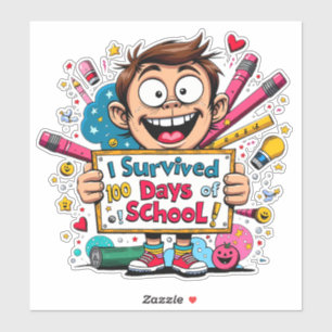 Ik heb 100 dagen school overleefd sticker