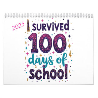 Ik heb 100 dagen School Unicorn Design overleefd Kalender