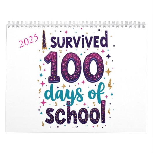 Ik heb 100 dagen School Unicorn Design overleefd Kalender (Hoes)