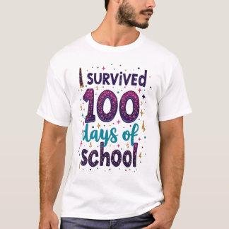 Ik heb 100 dagen School Unicorn Design overleefd T-shirt
