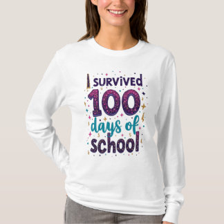 Ik heb 100 dagen School Unicorn Design overleefd T-shirt