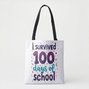 Ik heb 100 dagen School Unicorn Design overleefd Tote Bag