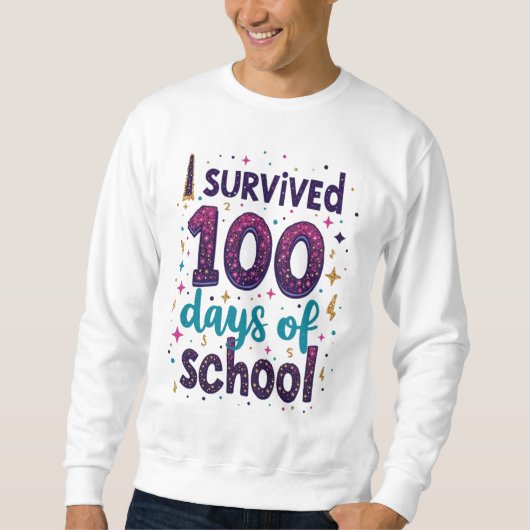 Ik heb 100 dagen School Unicorn Design overleefd Trui (Voorkant)