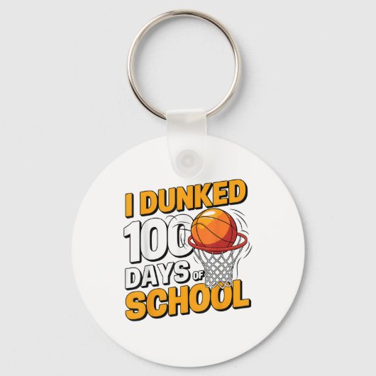 Ik heb 100 dagen schoolbasketbal 100e dag b sleutelhanger (Voorkant)