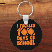 Ik heb 100 dagen schooljongens Football 100th D aa Sleutelhanger (Voorkant)