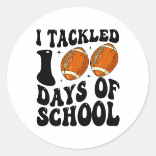Ik heb 100 dagen schoolvoetbal aangepakt 100e dag ronde sticker