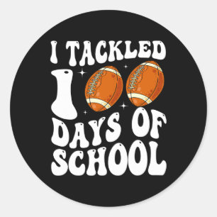 Ik heb 100 dagen schoolvoetbal aangepakt 100e dag ronde sticker