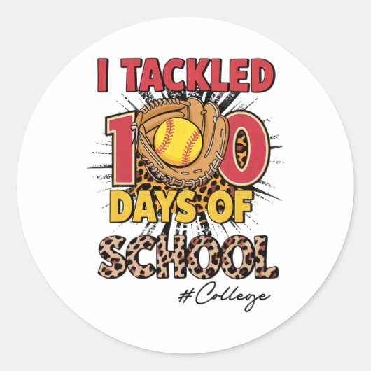 Ik heb 100 dagen van College Softbyll Leopard Kind Ronde Sticker (Voorkant)