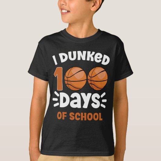 Ik heb 100 dagen van de Basketball Boy T-shirt (Voorkant)