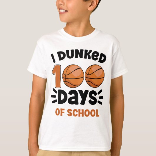 Ik heb 100 dagen van de Basketball Boy T-shirt (Voorkant)