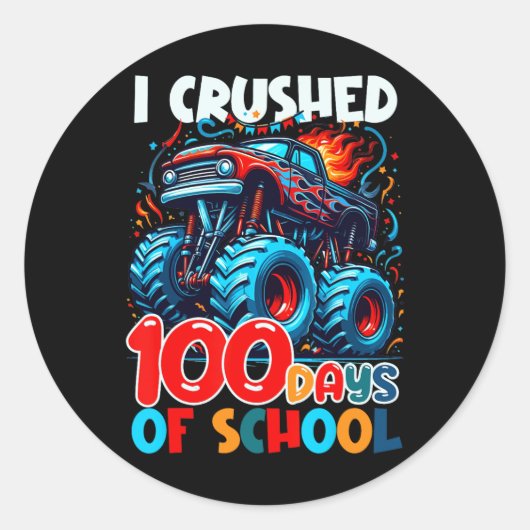 Ik heb 100 dagen van de schooldinosaurus-monster T Ronde Sticker (Voorkant)