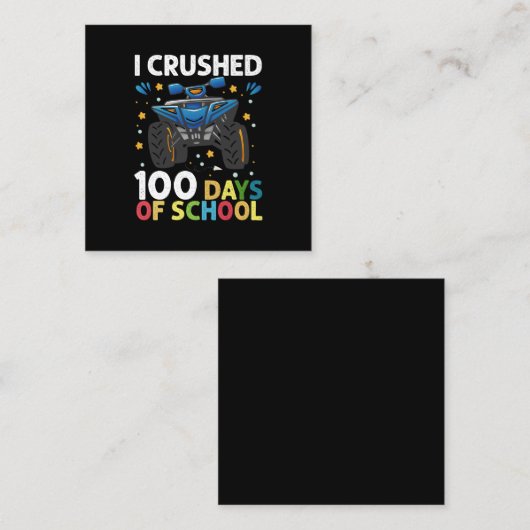 Ik heb 100 dagen van de schoolmonster Truck Boys o Vierkante Visitekaartje (Voorkant / Achterkant)