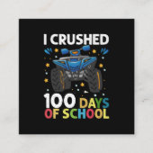 Ik heb 100 dagen van de schoolmonster Truck Boys o Vierkante Visitekaartje (Voorkant)