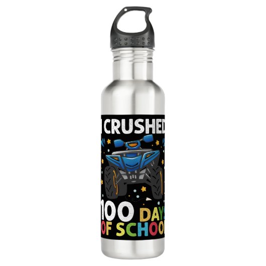 Ik heb 100 dagen van de schoolmonster Truck Boys o Waterfles (Voorkant)