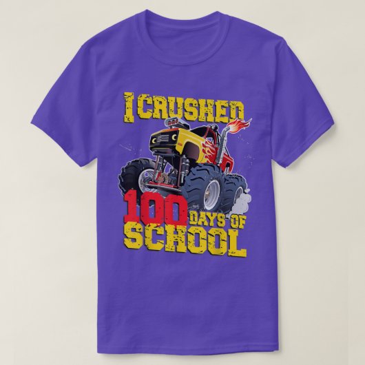 Ik heb 100 dagen van de schoolMonster Truck Boys v T-shirt (Design voorkant)