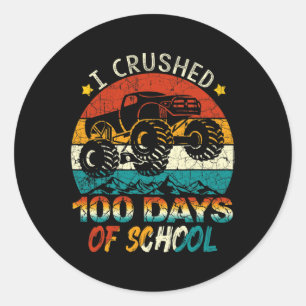 Ik heb 100 dagen van de schoolMonster Truck Kinder Ronde Sticker