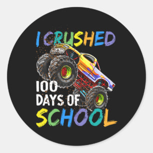 Ik heb 100 dagen van de schoolMonster Truck Kinder Ronde Sticker