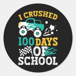 Ik heb 100 dagen van de schoolMonster Truck Kinder Ronde Sticker