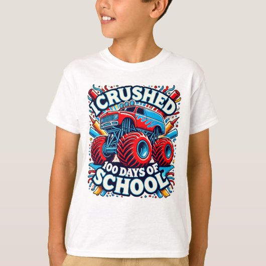 Ik heb 100 dagen van de schoolMonster Truck Kinder T-shirt (Voorkant)