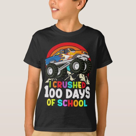 Ik heb 100 dagen van de schoolMonster Truck Kinder T-shirt (Voorkant)