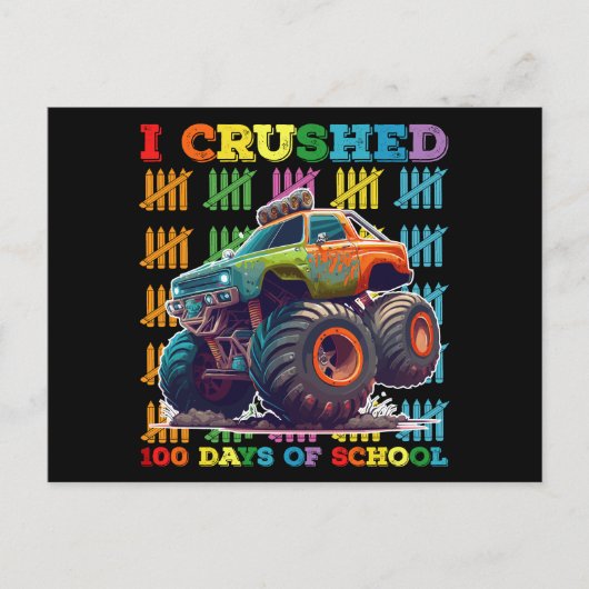 Ik heb 100 dagen van de schoolMonster Truck oversp Briefkaart (Voorkant)
