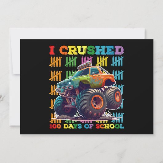 Ik heb 100 dagen van de schoolMonster Truck oversp Kaart (Voorkant)