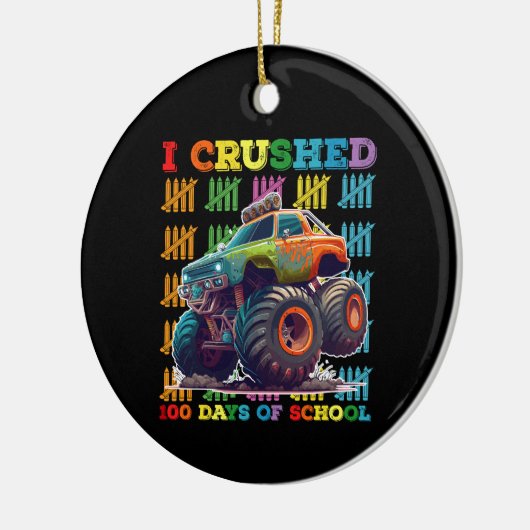 Ik heb 100 dagen van de schoolMonster Truck oversp Keramisch Ornament (Links)