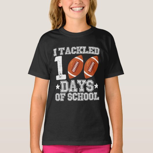 Ik heb 100 dagen van het Football van de School be T-shirt (Voorkant)