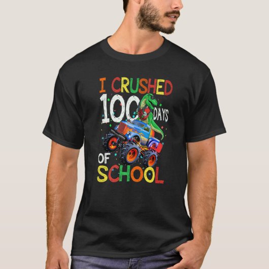 Ik heb 100 dagen van school Dino Rex Riding Monst  T-shirt (Voorkant)
