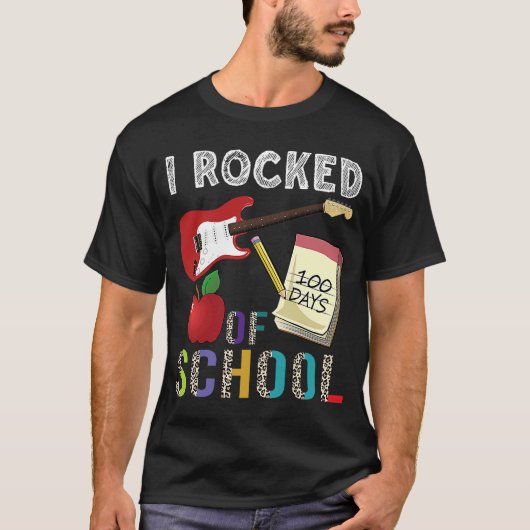 Ik heb 100 dagen van school Guitar Music 100th da T-shirt (Voorkant)