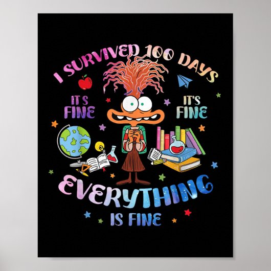 Ik heb 100 dagen van school overleefd, alles is pr poster (Voorkant)