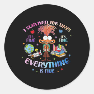 Ik heb 100 dagen van school overleefd, alles is pr ronde sticker