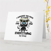 Ik heb 100 dagen van school overleefd Het is goed  Kaart (Gele Bloem)