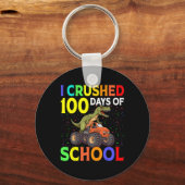 Ik heb 100 dagen van schoolmonster Truck Dinosau o Sleutelhanger (Voorkant)