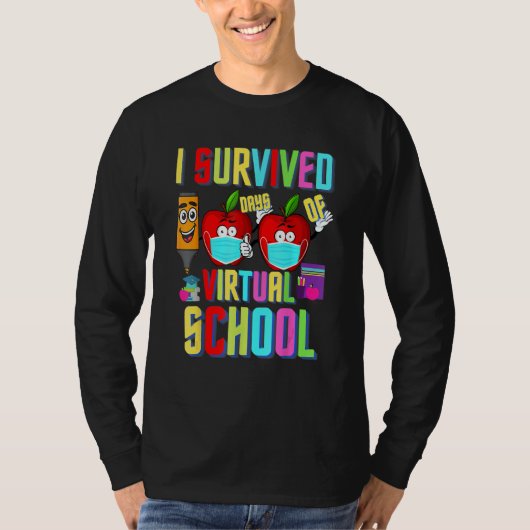 Ik heb 100 dagen virtuele school overleefd, leerli t-shirt (Voorkant)