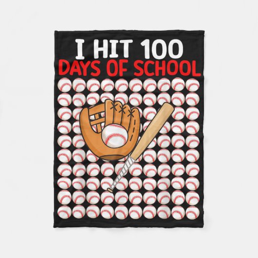 Ik heb 100 Days of School Baseball Bat Boys Peuter Fleece Deken (Voorkant)