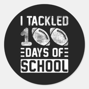 Ik heb 100 Days of School Footbyll Boys 100th D aa Ronde Sticker
