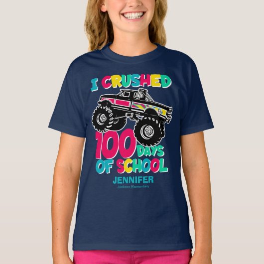 Ik heb 100 Days of School Schattige Truck verslage T-shirt (Voorkant)
