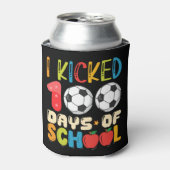 Ik heb 100 Days of School Soccer Lover getrapt Blikjeskoeler (Blikje Voorkant)