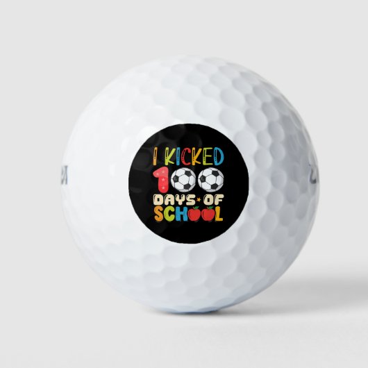 Ik heb 100 Days of School Soccer Lover getrapt Golfballen (Voorkant)